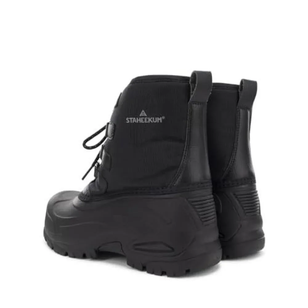 Staheekum Men's 11 Winter Snow Boots Waterproof Insulated Outdoor Faux Fur Black